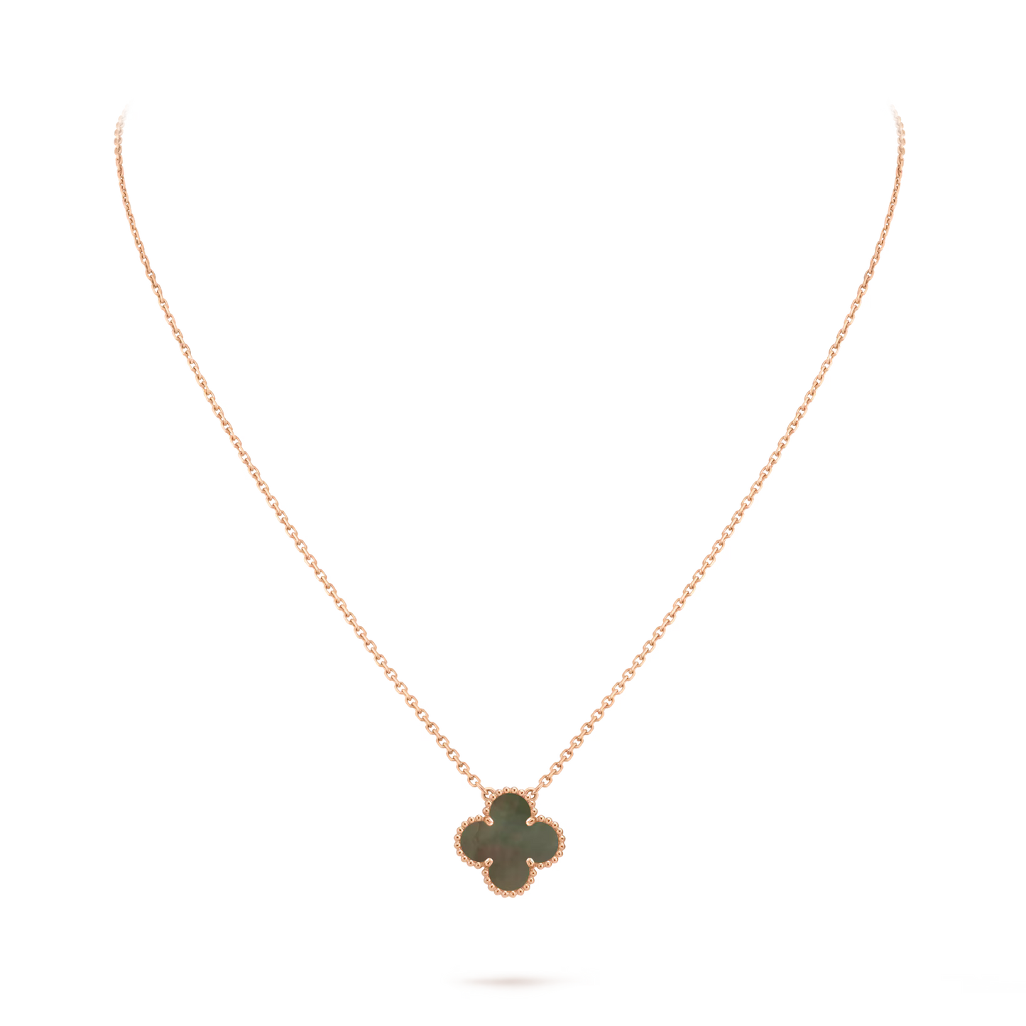 Vintage Alhambra pendant, 18K rose gold, gray mother-of-pearl.