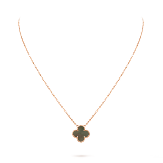 Vintage Alhambra pendant, 18K rose gold, gray mother-of-pearl.