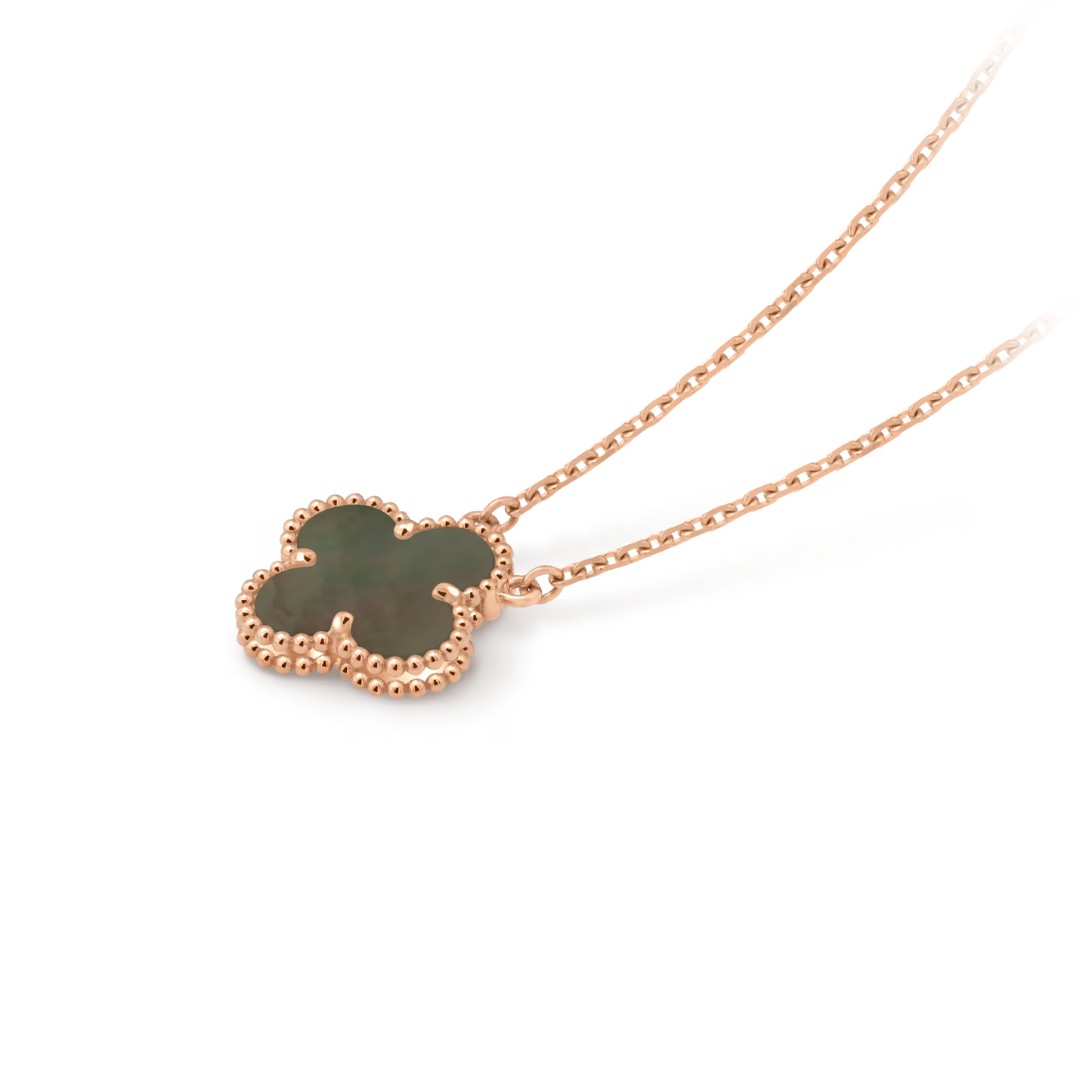 Vintage Alhambra pendant, 18K rose gold, gray mother-of-pearl.