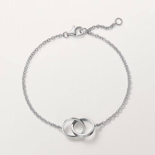 LOVE bracelet 18K white gold, on chain.