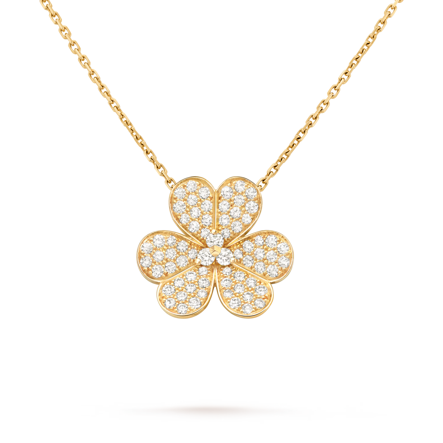 Frivole pendant, large model, 18K yellow gold, round diamonds