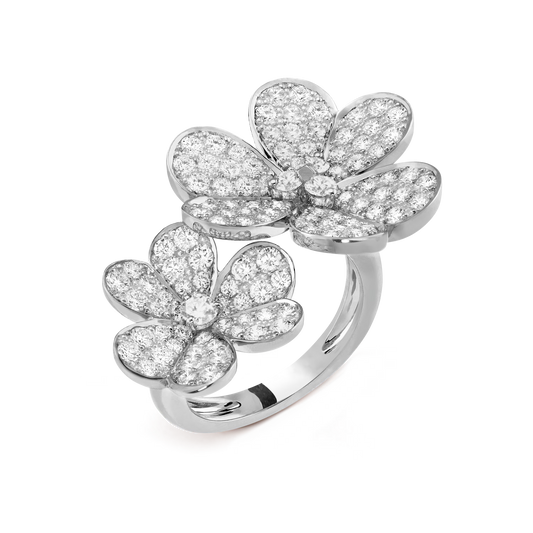 Magical Frivole Between the Finger ring, rhodium plated 18K white gold, round diamonds.