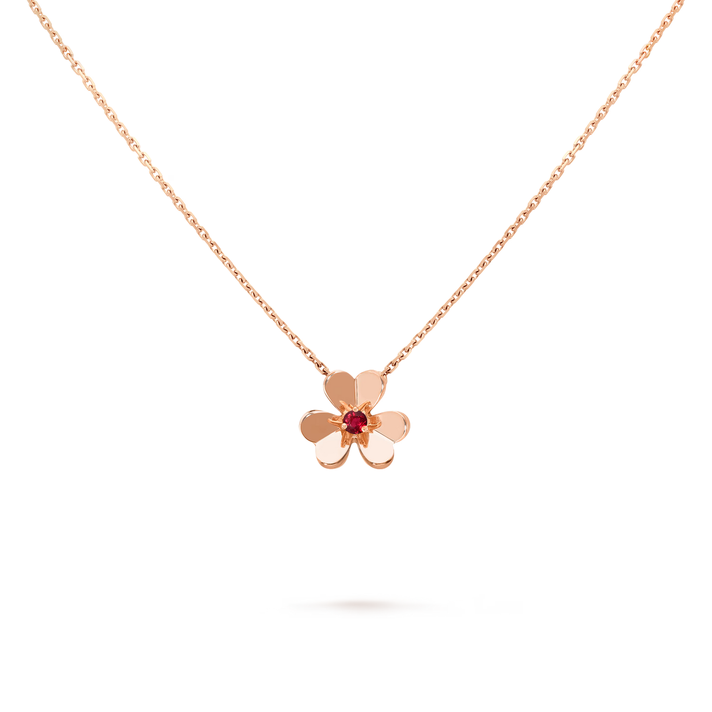 Frivole pendant, mini model, 18K rose gold, round ruby.