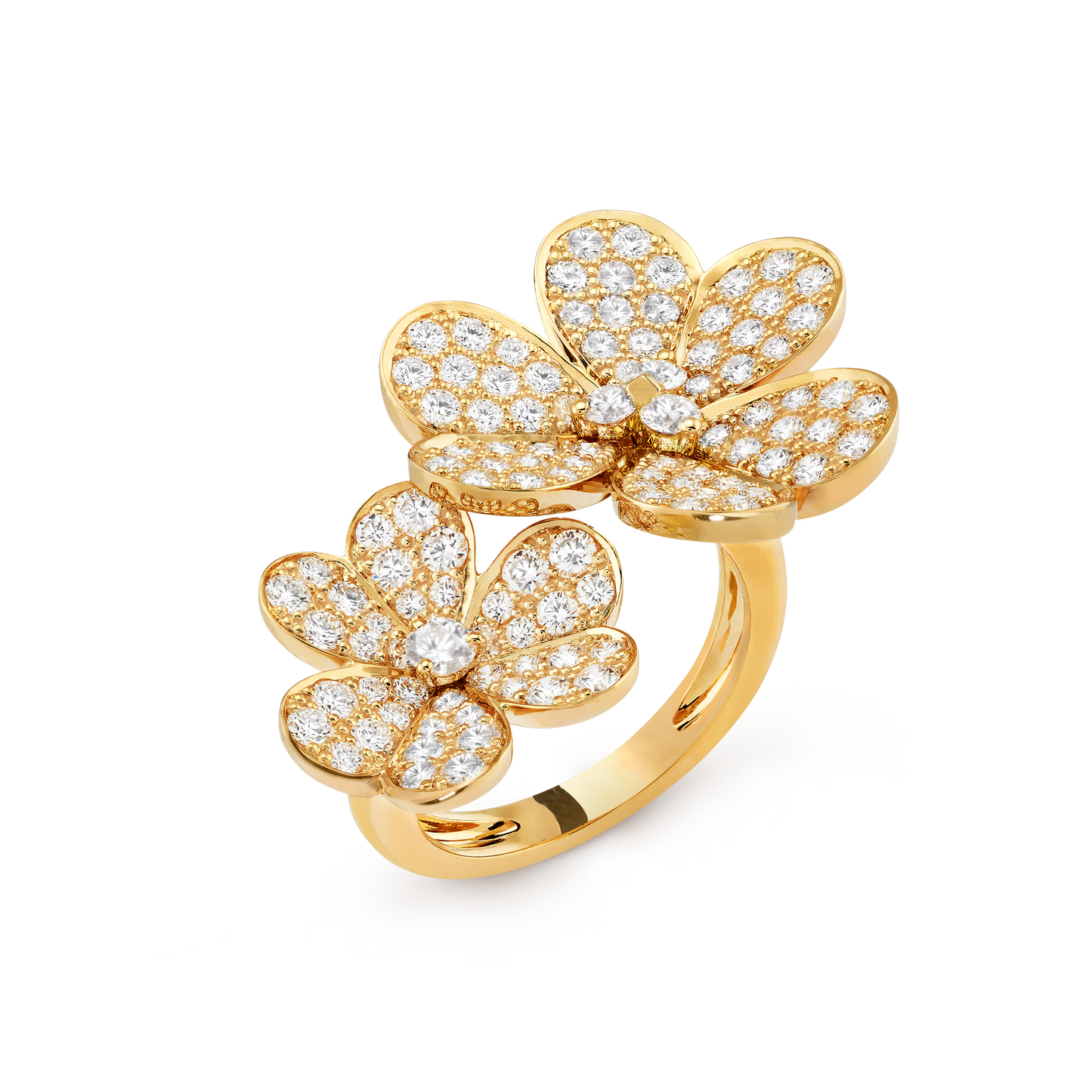 Magical Frivole Between the Finger ring, 18K yellow gold, round diamonds.