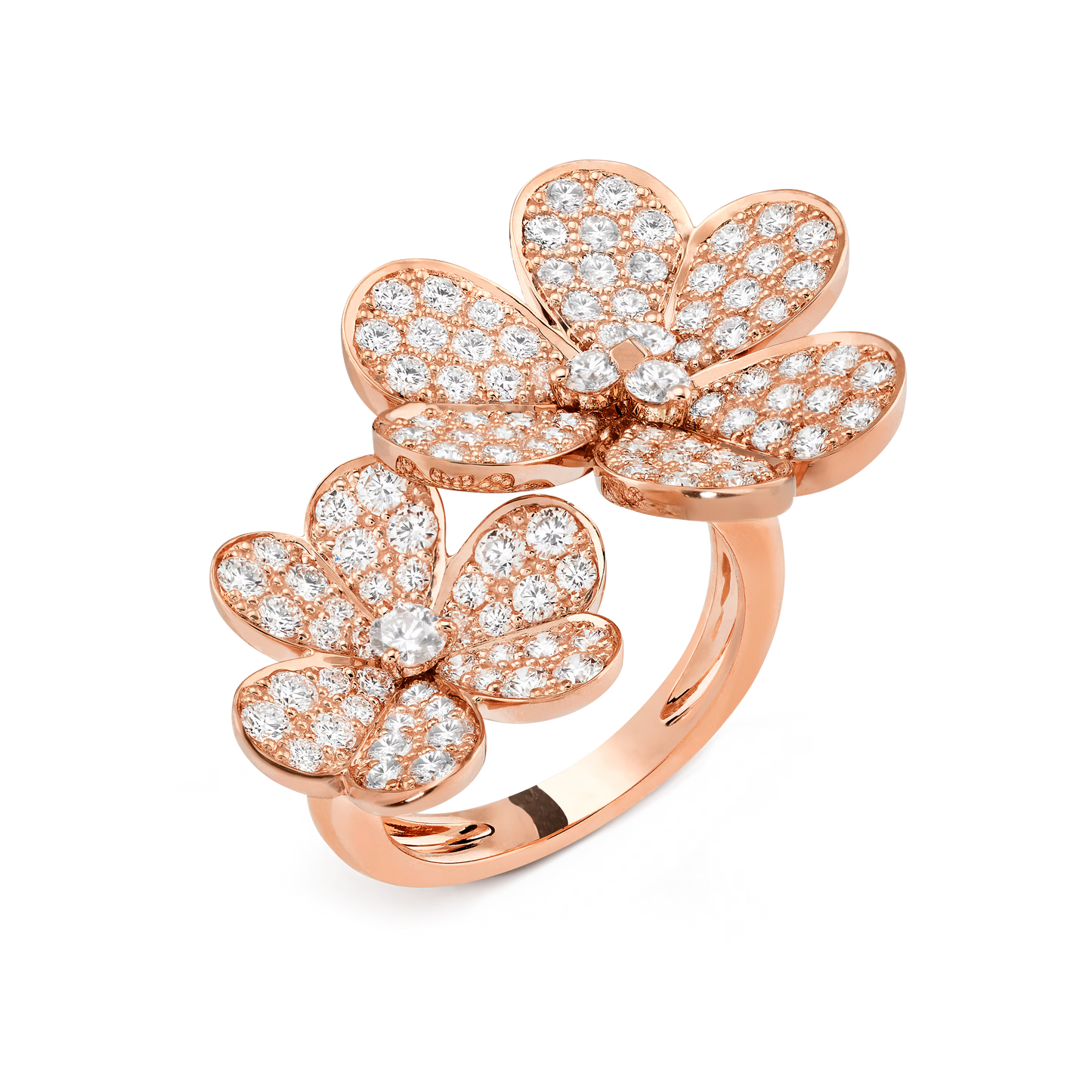 Pure Frivole Between the Finger ring, 18K rose gold, round diamonds