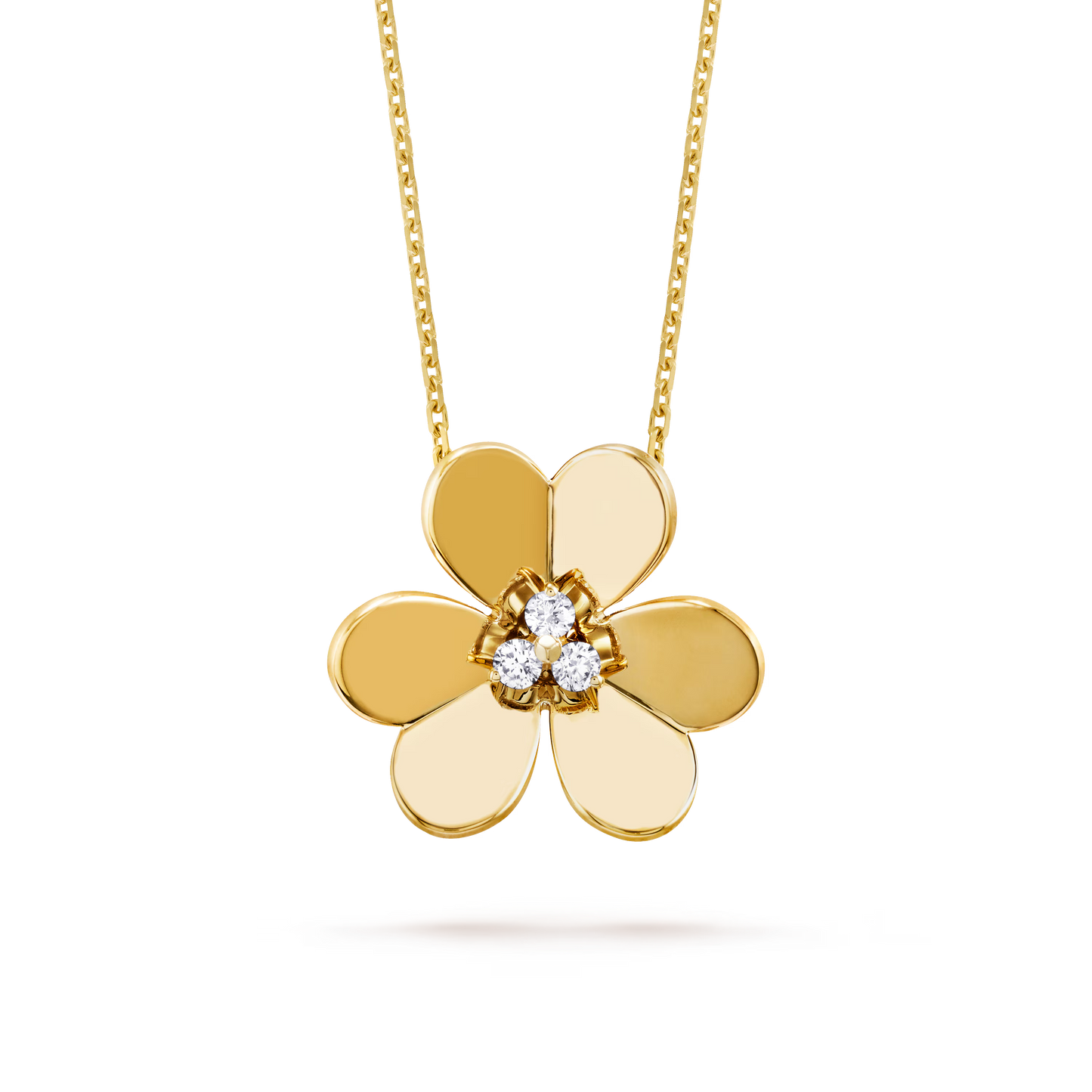 Frivole clip pendant, very large model, 18K yellow gold, round diamonds