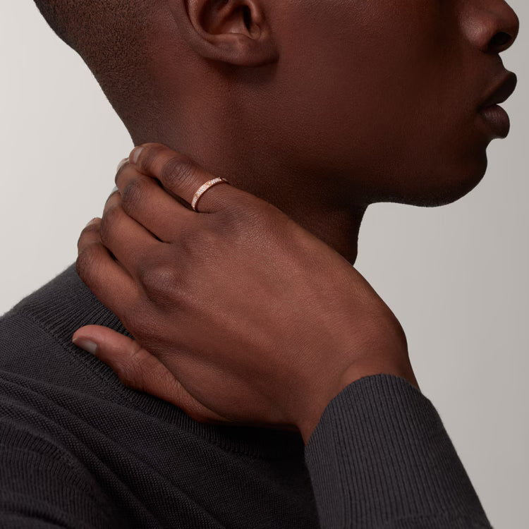 LOVE ring, mini model, paved. 18k GOLD