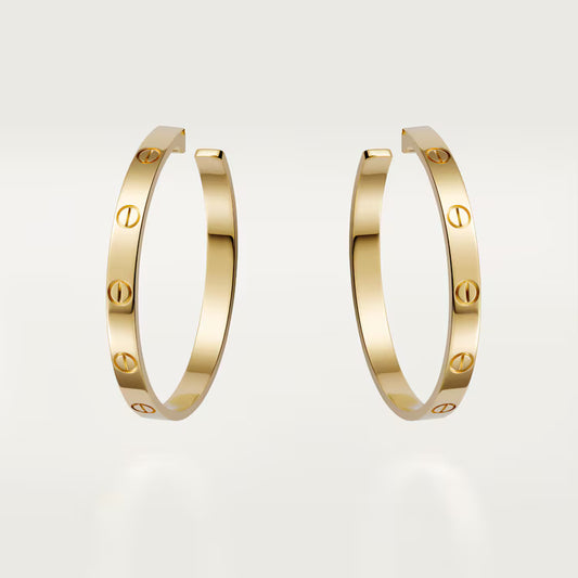 LOVE hoop earrings, large model. 18k GOLD