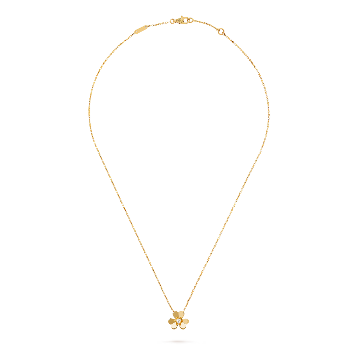 Frivole pendant, mini model, 18K yellow gold, round diamond.