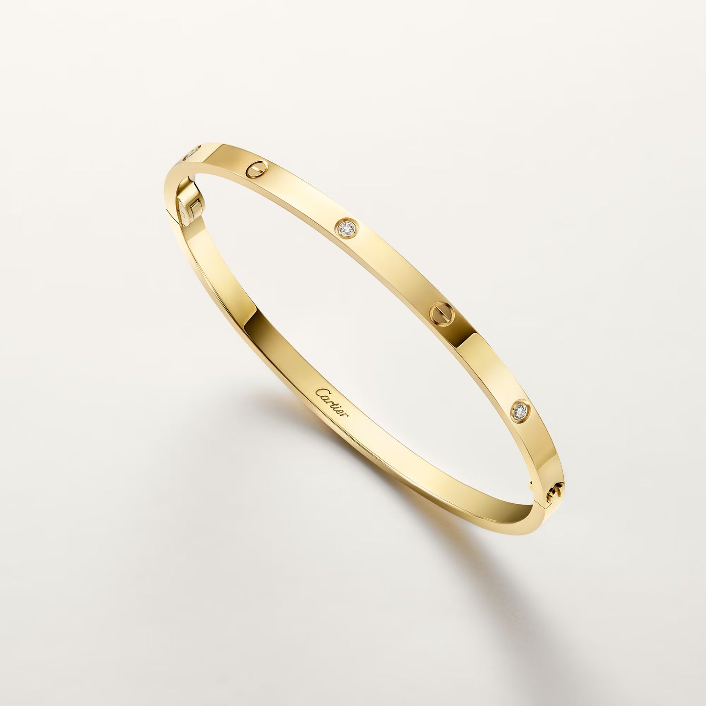 LOVE bracelet 18K yellow gold, small model, 6 diamonds.