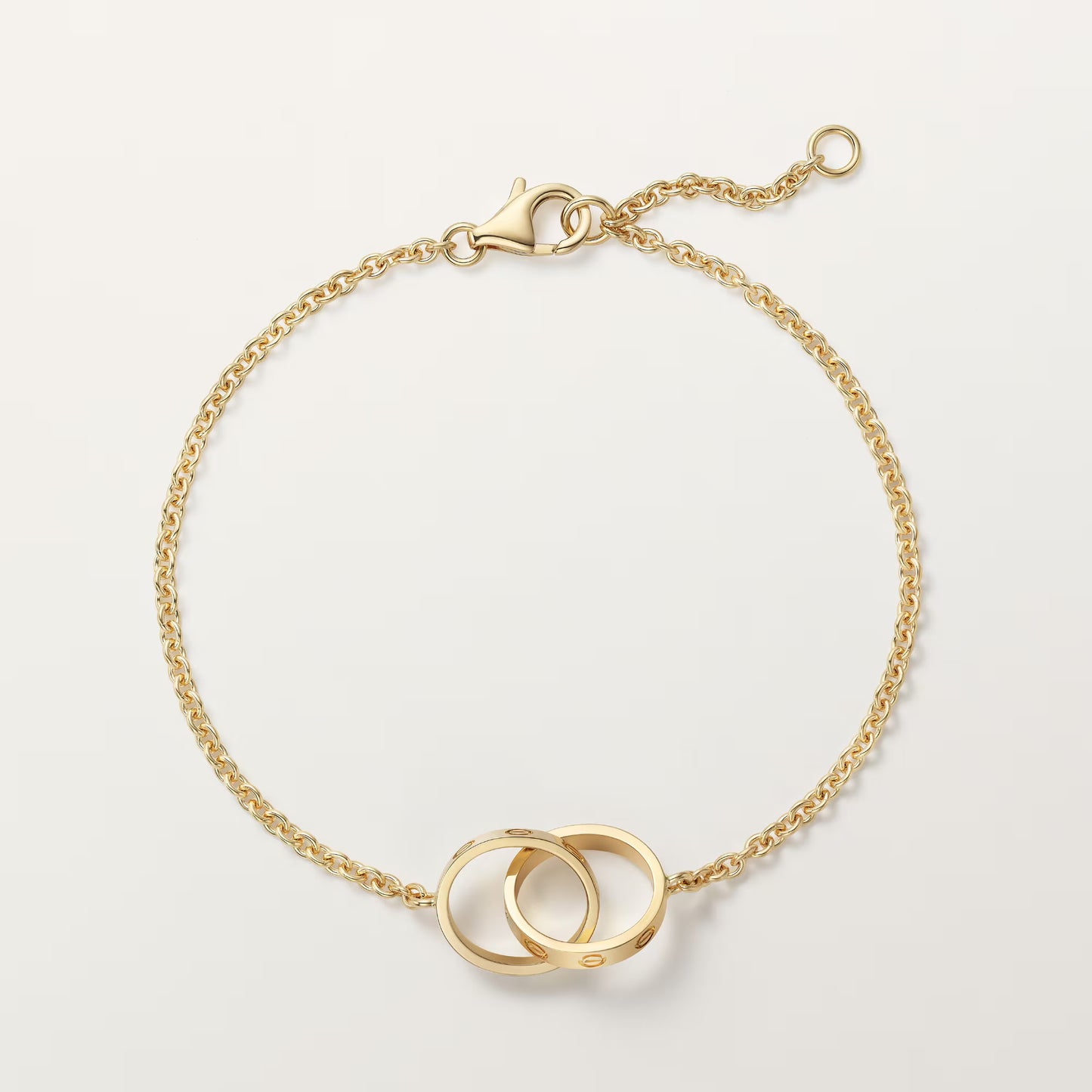 LOVE 18K yellow gold bracelet, on chain.