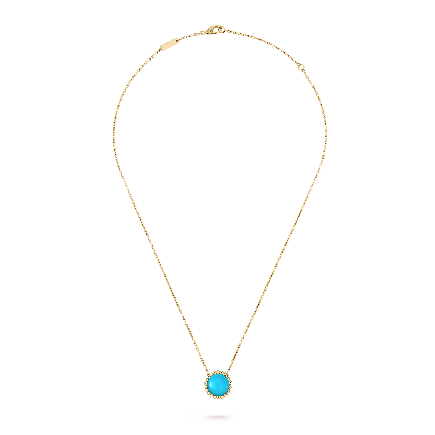 Perlée couleurs pendant, 18K yellow gold, turquoise.