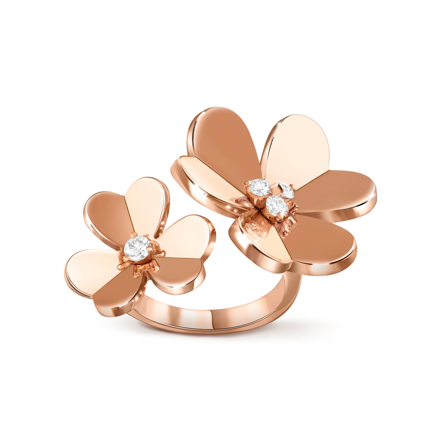 Frivole Between the Finger ring, 18K rose gold, round diamonds.