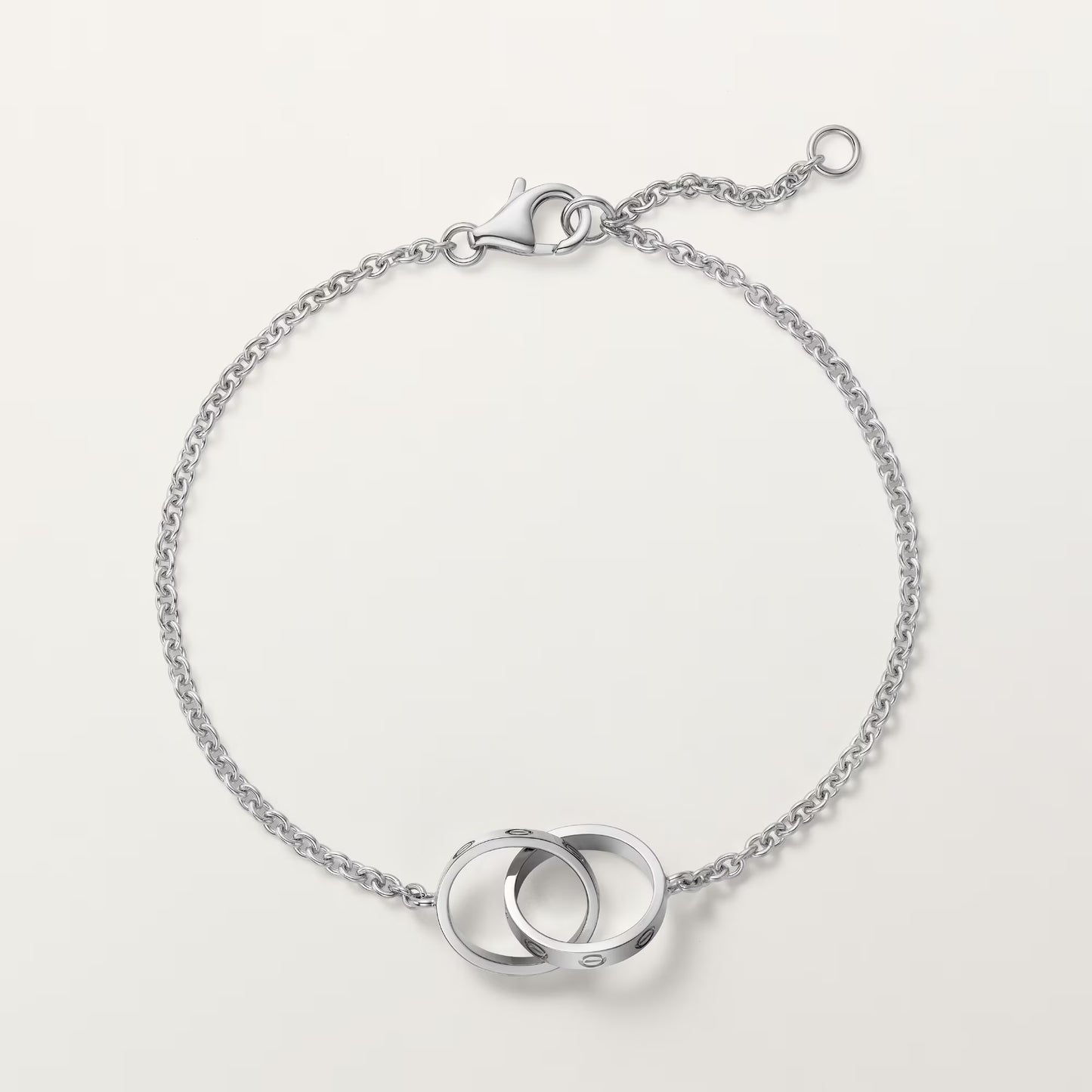 LOVE bracelet 18K white gold, on chain.