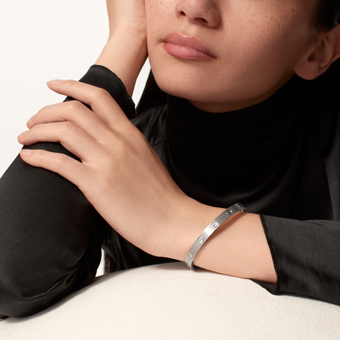 LOVE bracelet White gold, classic model, brushed.