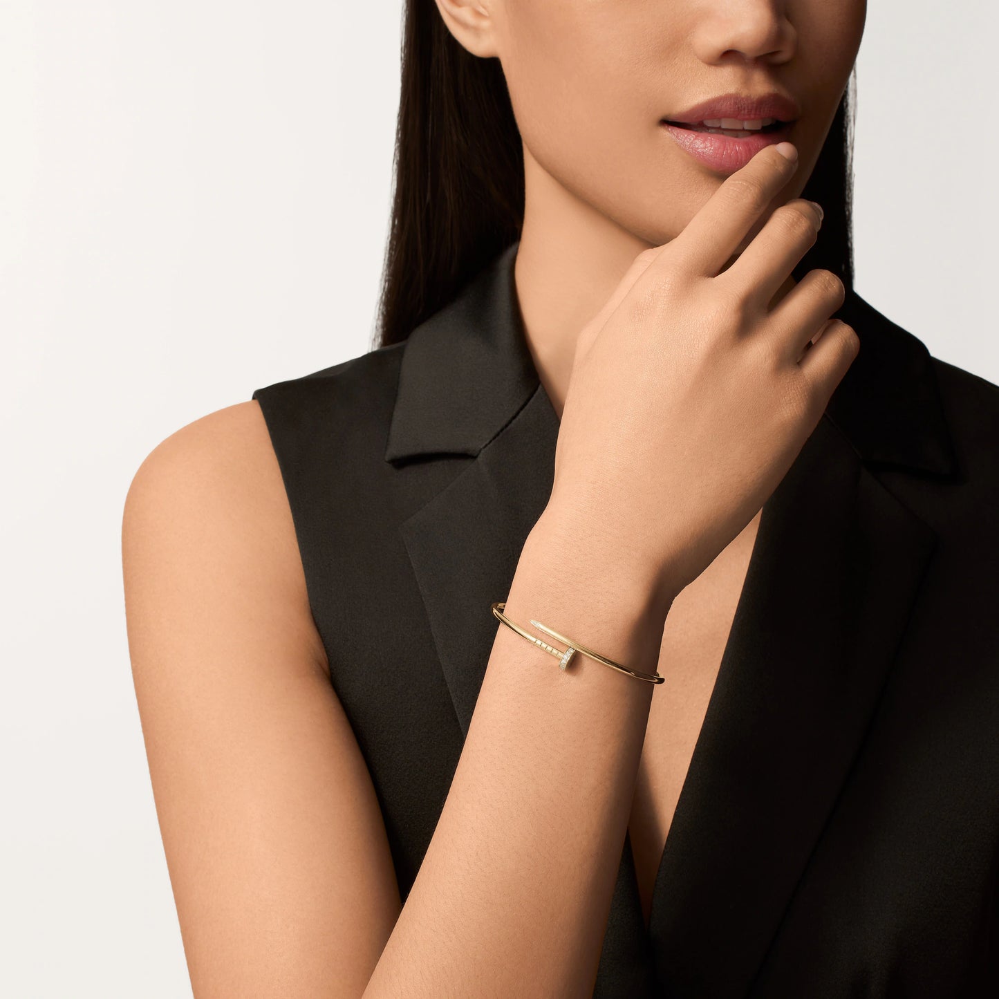 Juste un Clou bracelet yellow gold, small model, brilliant-cut diamonds.