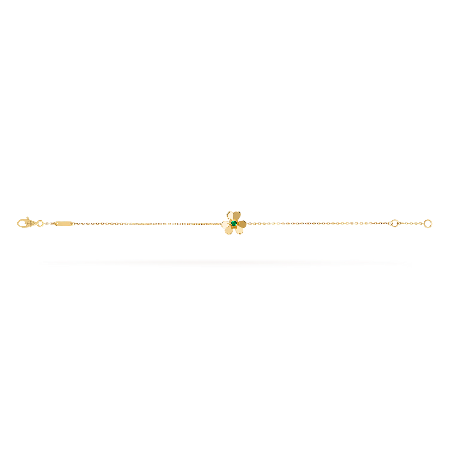 Frivole bracelet, mini model, 18K yellow gold, round emerald.