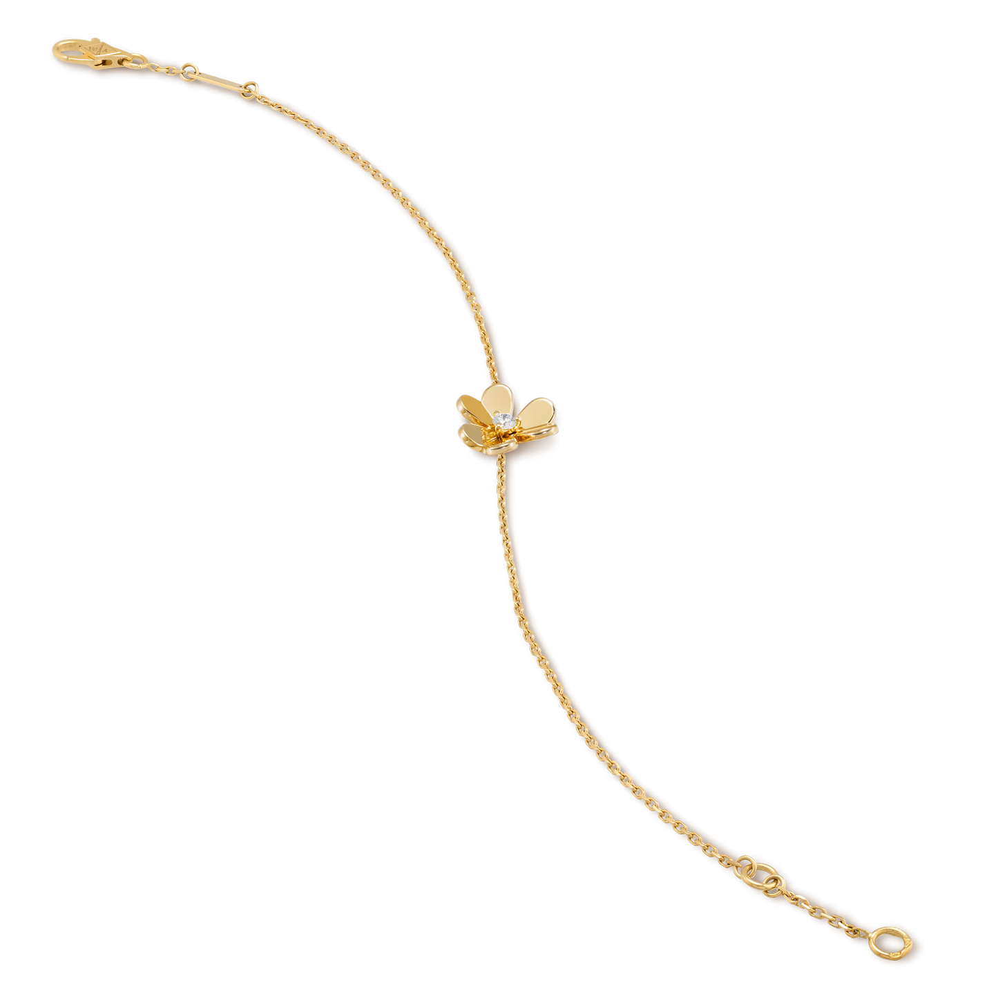 Frivole bracelet, mini model, 18K yellow gold, round diamond.