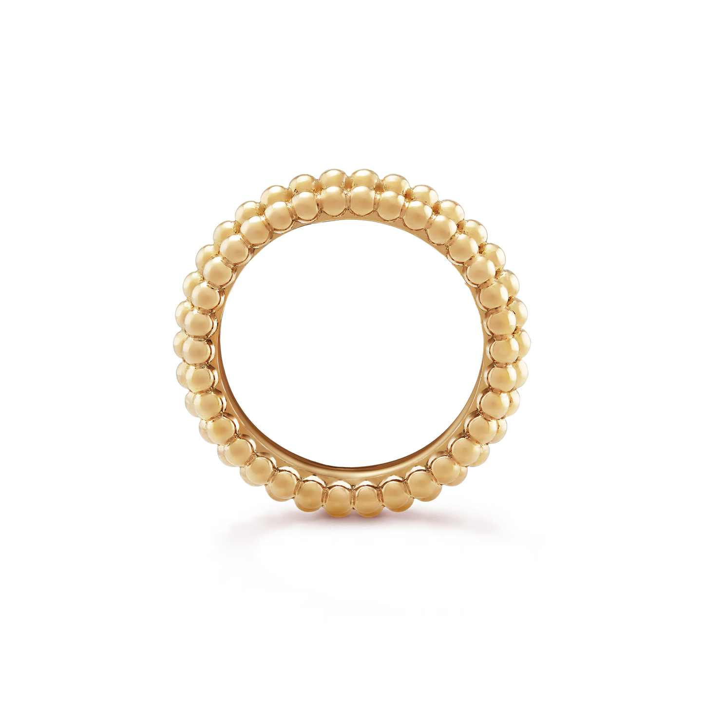 Perlée pearls of gold ring, 3 rows, 18K yellow gold.