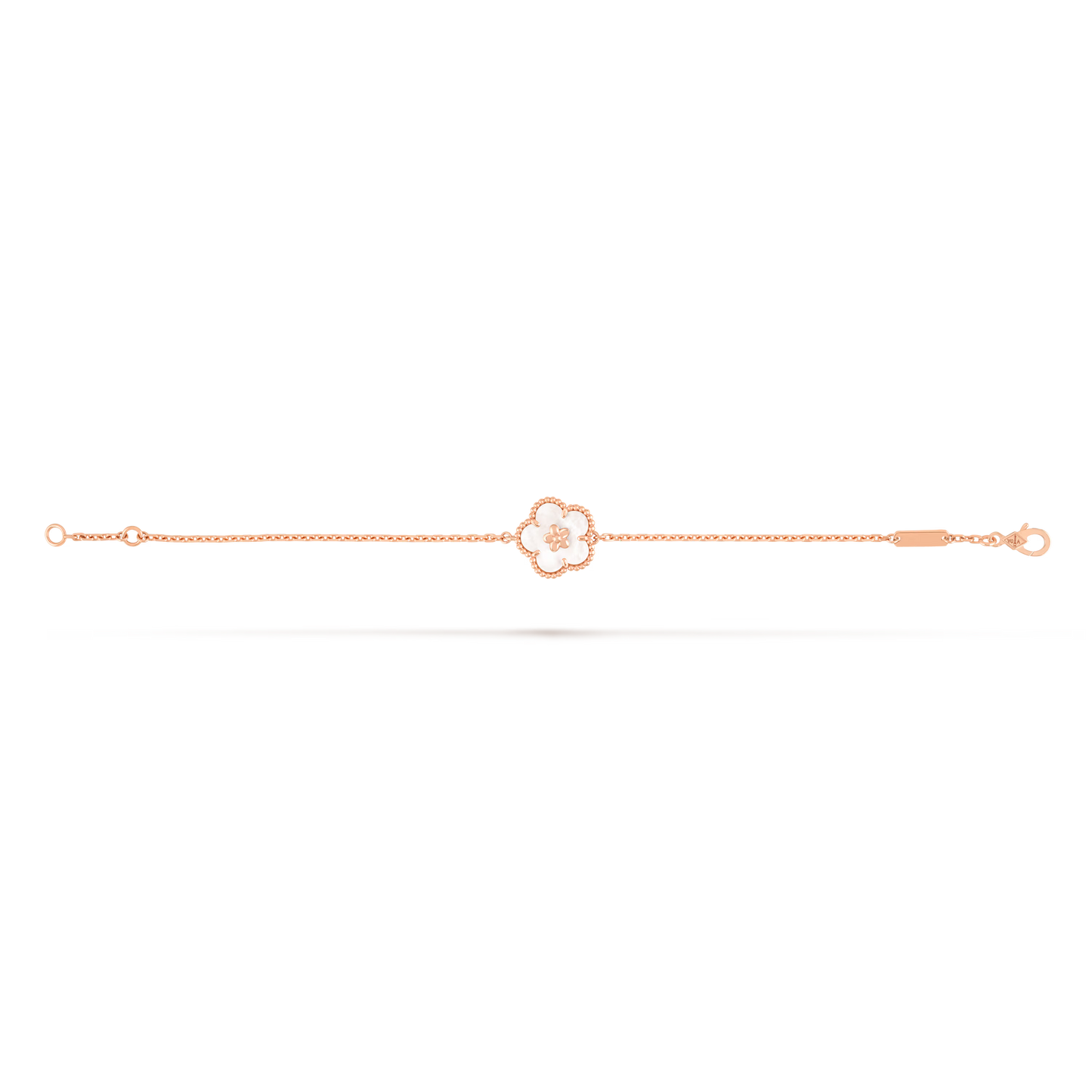 Lucky Spring bracelet, plum blossom, 18K rose gold, white mother-of-pearl.