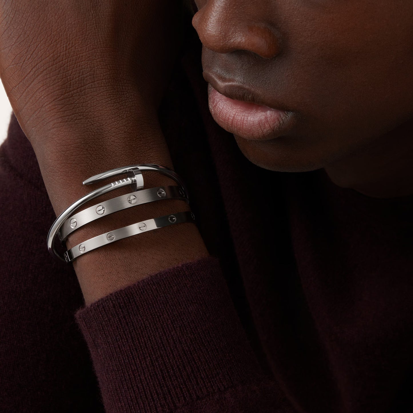 LOVE bracelet 18K white gold, medium model.