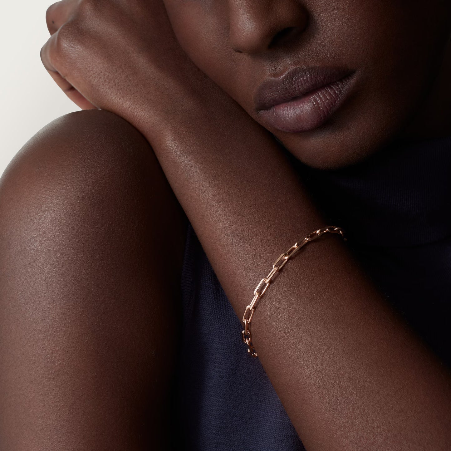 Santos de Cartier bracelet 18K rose gold, chain, small model.