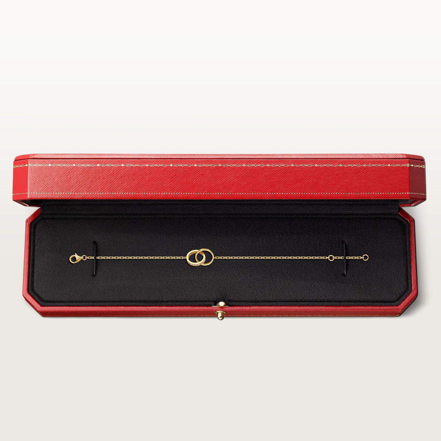 LOVE bracelet 18K yellow gold, on chain, half-paved.