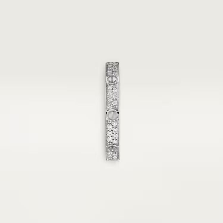 LOVE ring, mini model, paved. 18k GOLD