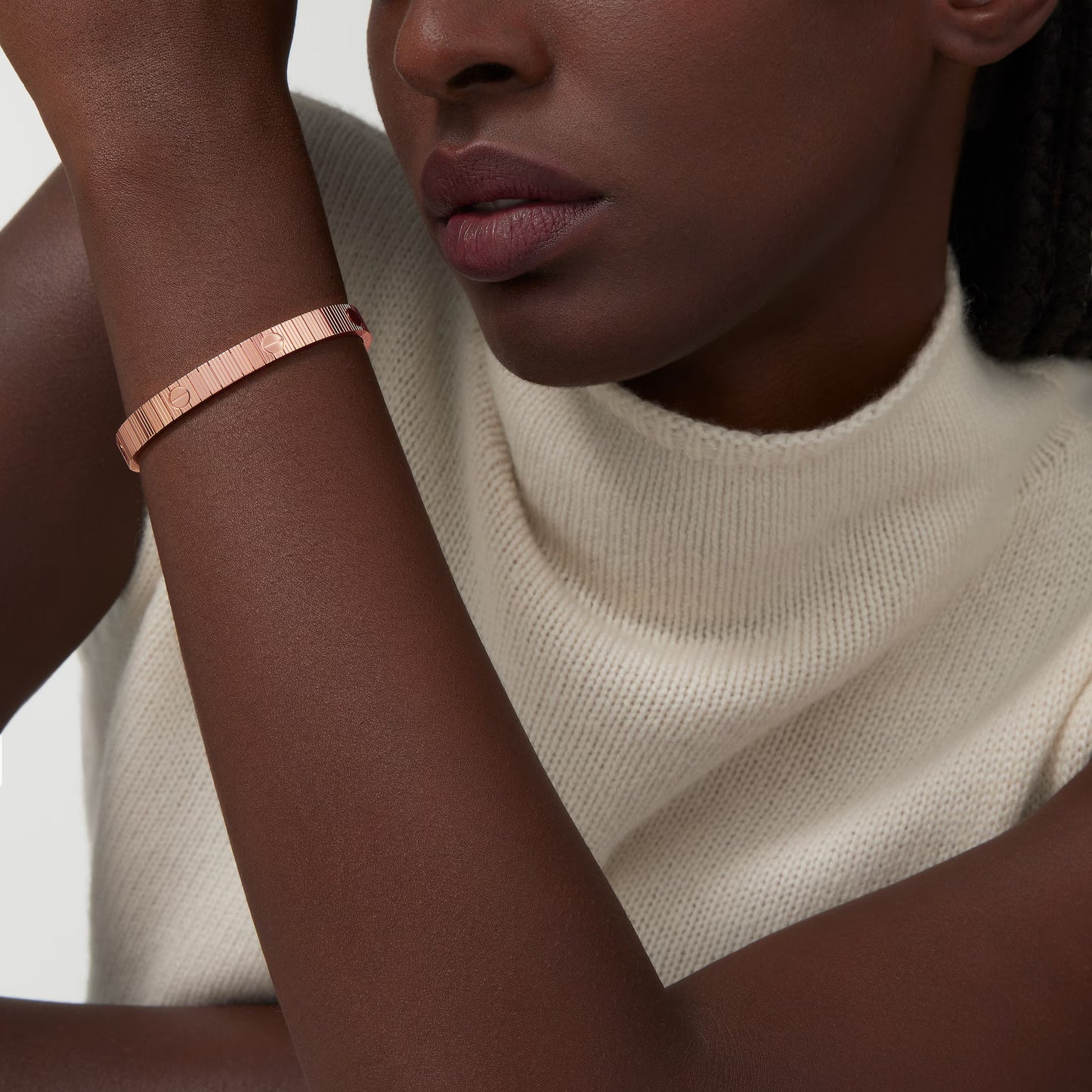 18K rose gold LOVE Unlimited Bracelet, flexible.