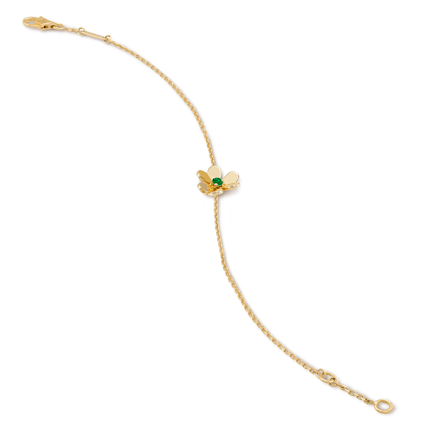 Frivole bracelet, mini model, 18K yellow gold, round emerald.