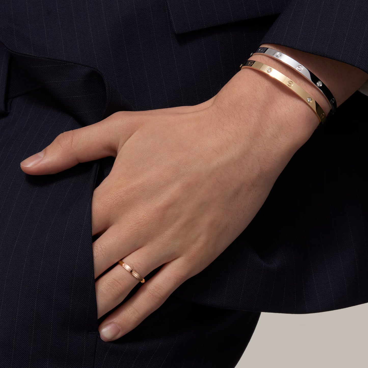 LOVE 18K yellow gold bracelet, medium model, 4 diamonds.