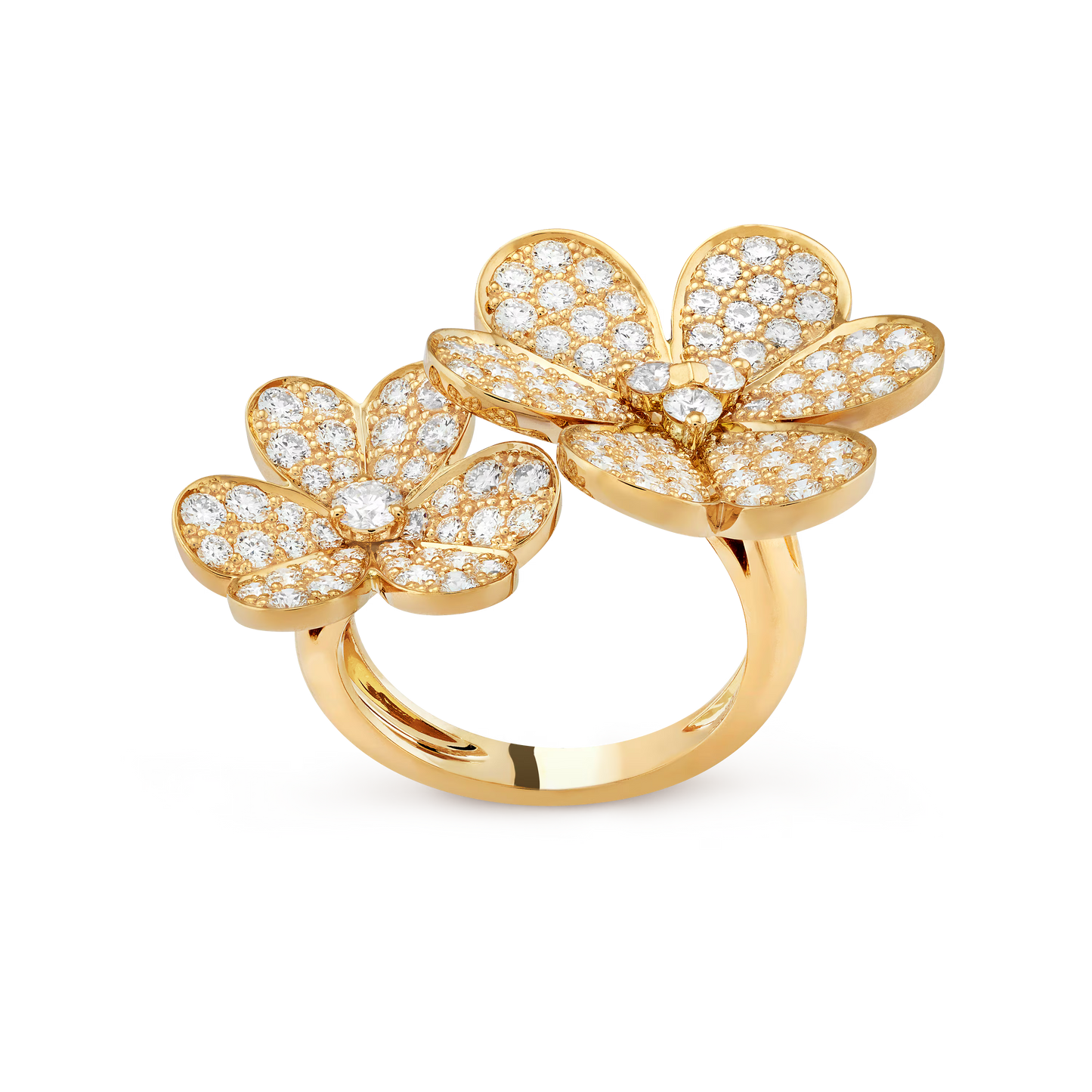 Magical Frivole Between the Finger ring, 18K yellow gold, round diamonds.