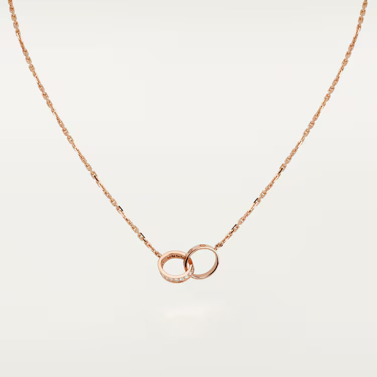 LOVE pendant, half-paved. 18k GOLD