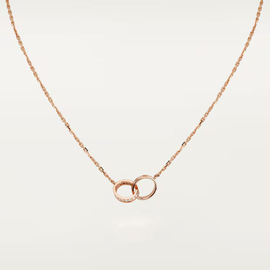 LOVE pendant, half-paved. 18k GOLD