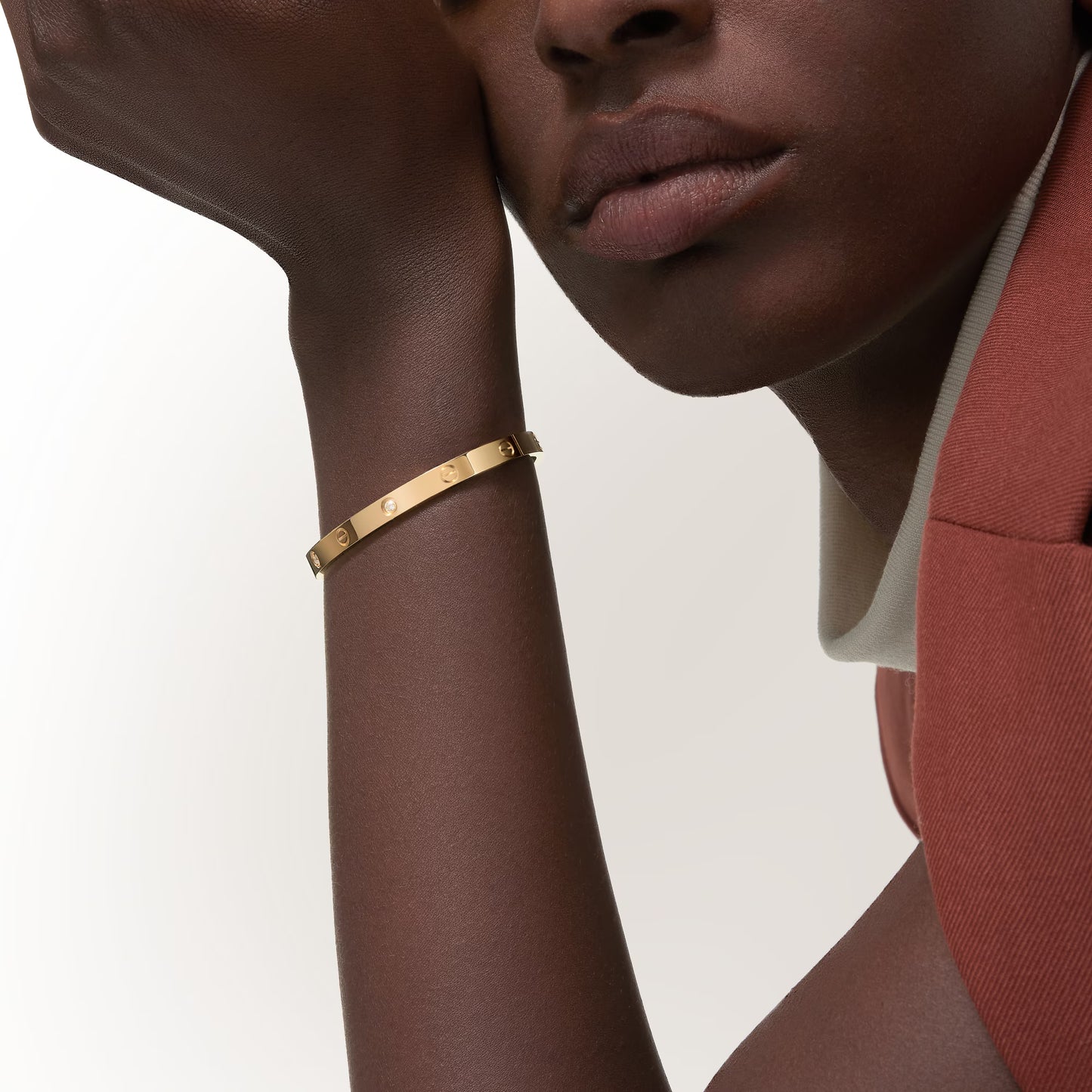 LOVE 18K yellow gold bracelet, medium model, 4 diamonds.