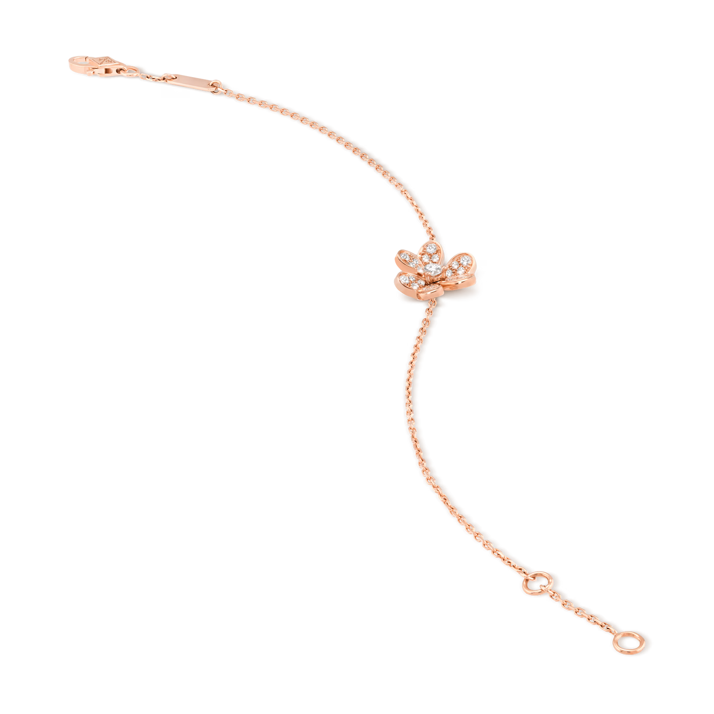 Frivole bracelet, mini model, 18K rose gold, round diamonds.