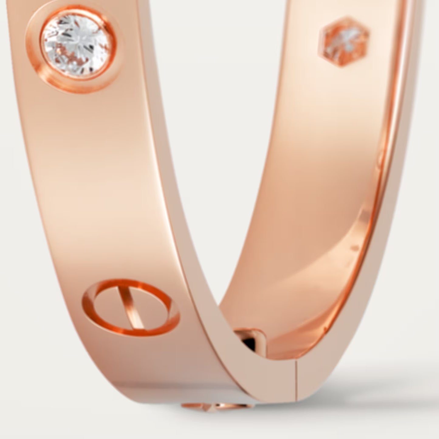 LOVE bracelet 18K rose gold , classic model, 4 diamonds.