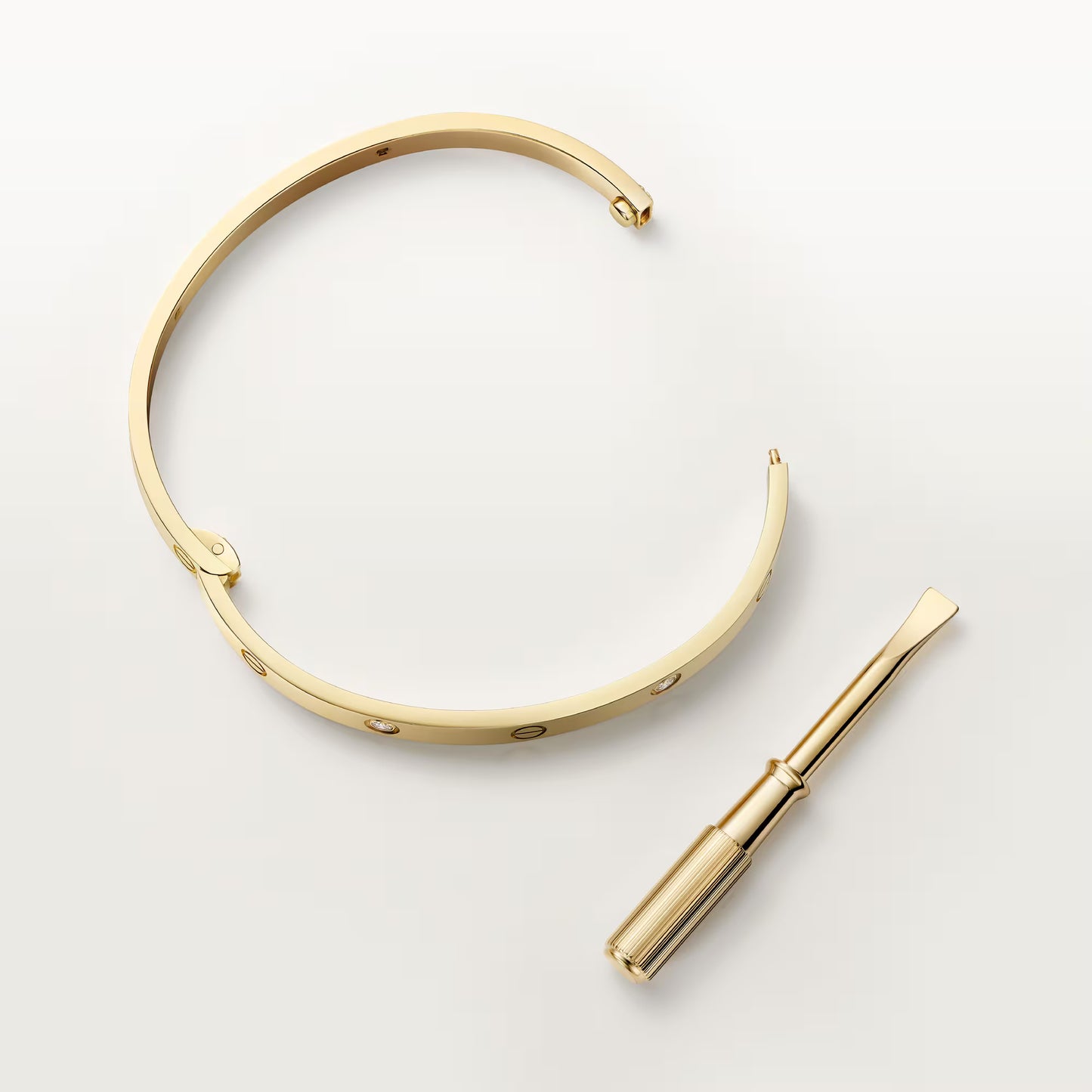 LOVE 18K yellow gold bracelet, medium model, 4 diamonds.