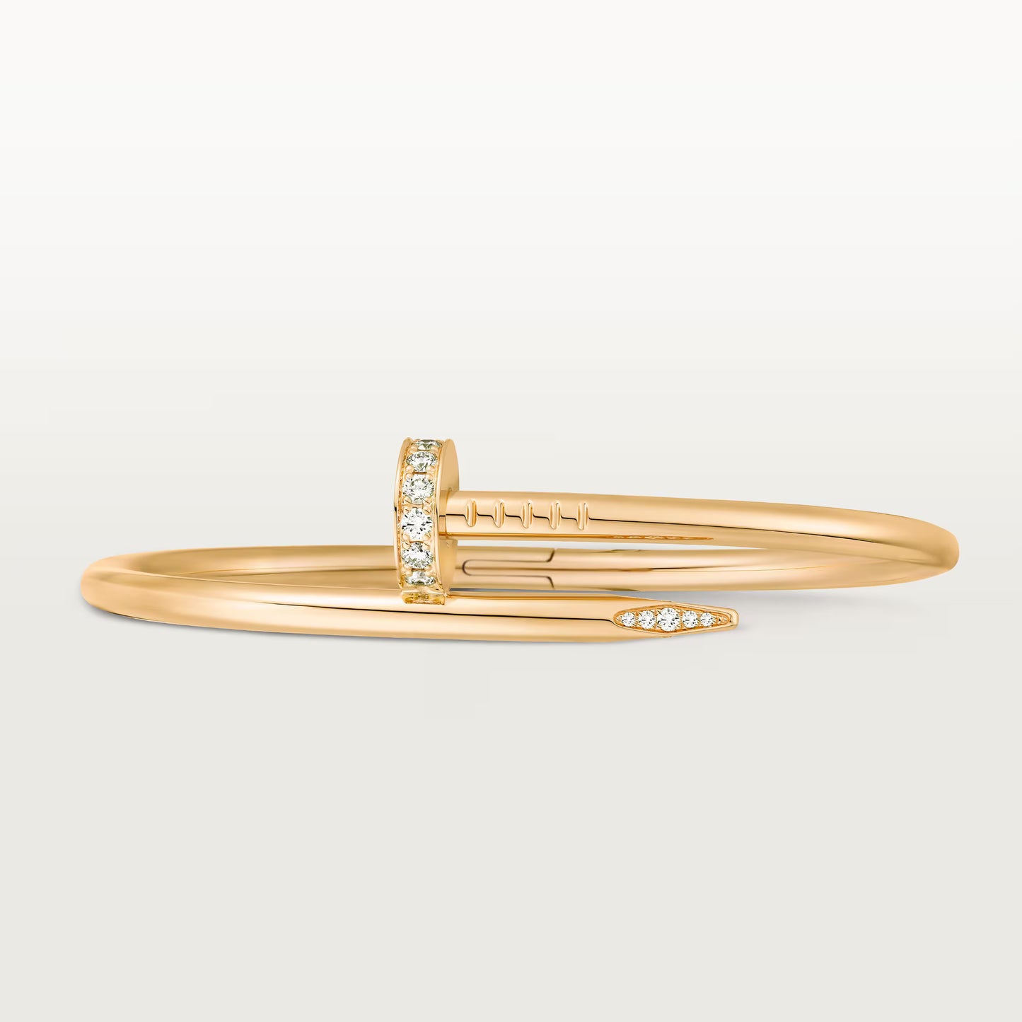 Juste un Clou 18K yellow gold bracelet, classic model, diamonds.