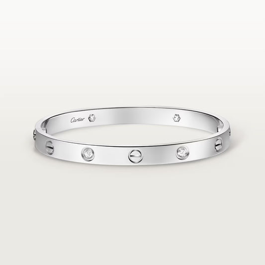 LOVE bracelet 18K white gold , classic model, 4 diamonds.