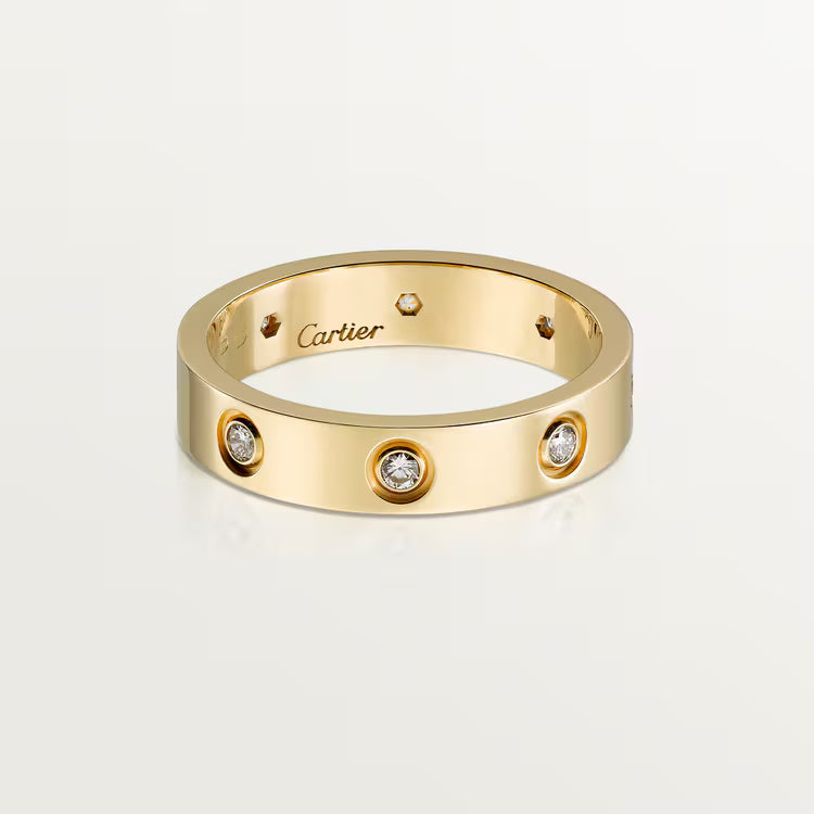 LOVE ring, small model, 8 diamonds. 18k GOLD