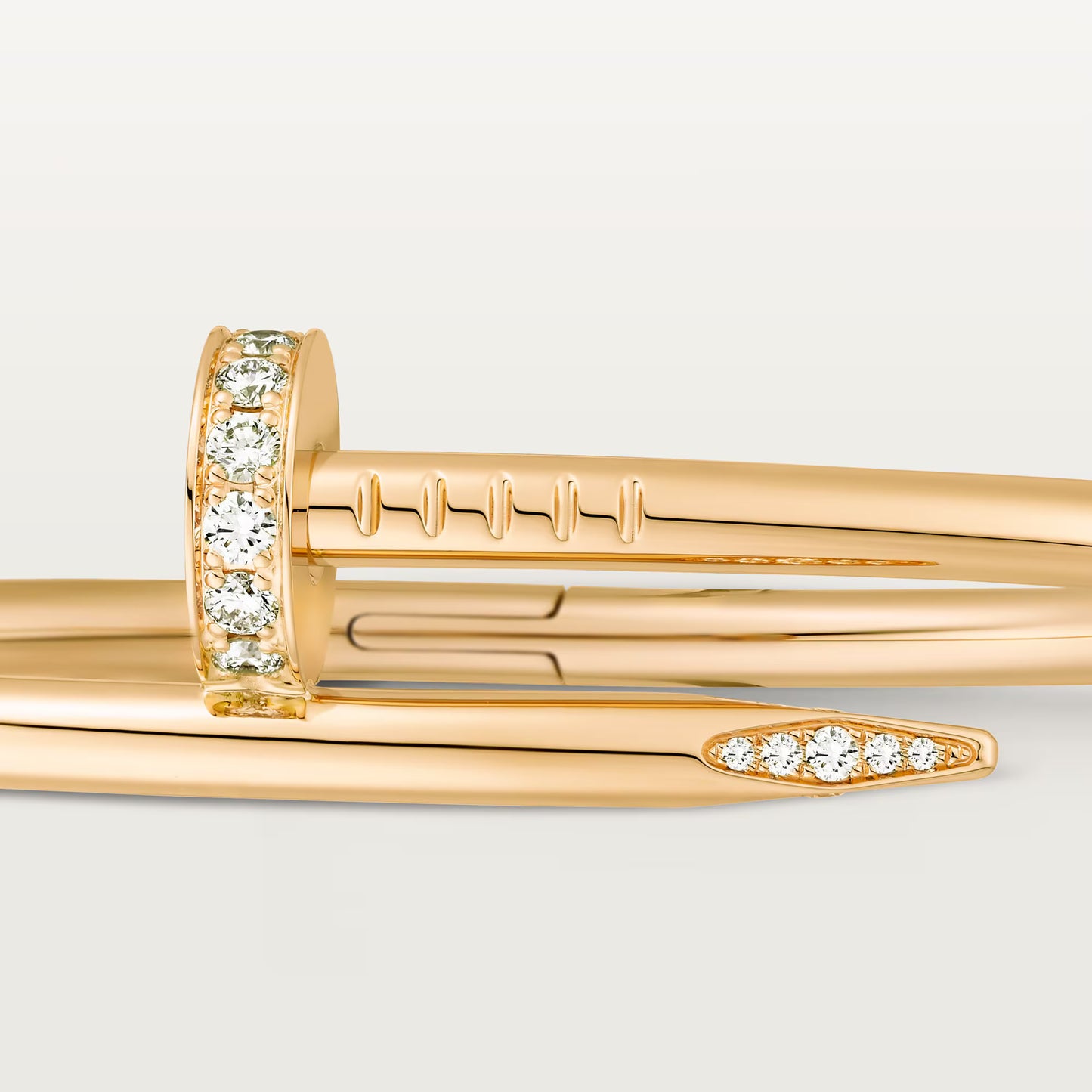 Juste un Clou 18K yellow gold bracelet, classic model, diamonds.