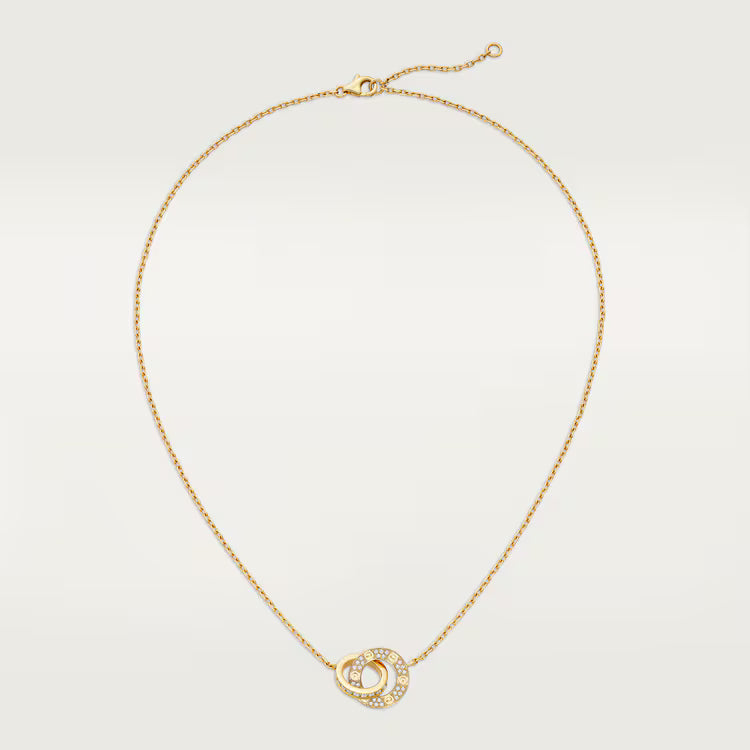 LOVE pendant, paved. 18k GOLD