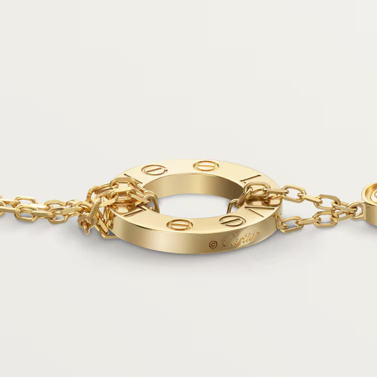 LOVE bracelet, on chain, 2 diamonds