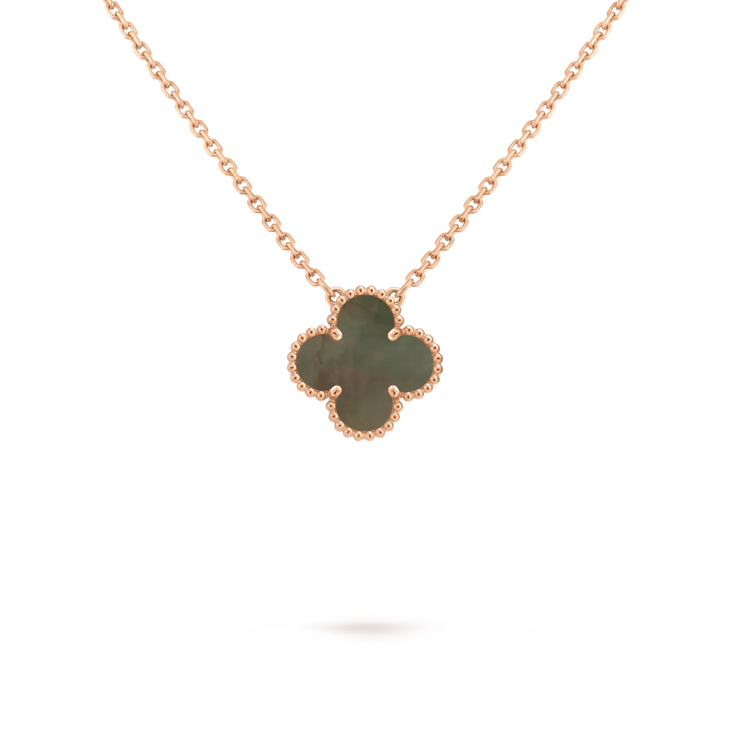 Vintage Alhambra pendant, 18K rose gold, gray mother-of-pearl.