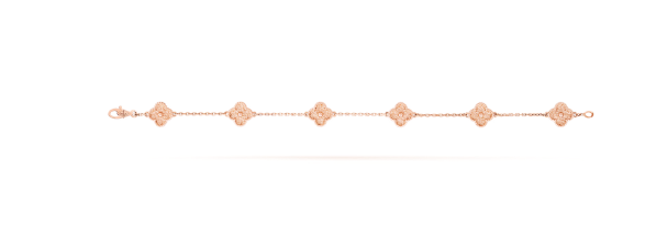 Sweet Alhambra bracelet, 6 motifs, 18K rose gold.