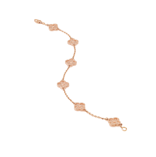 Sweet Alhambra bracelet, 6 motifs, 18K rose gold.