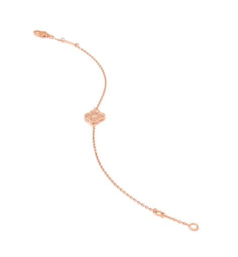 Sweet Alhambra bracelet, 18K rose gold.