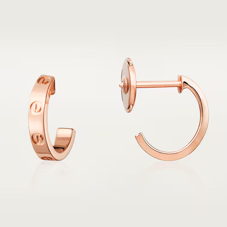 LOVE hoop earrings, small model. 18k GOLD