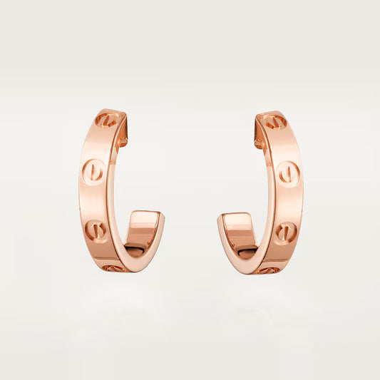 LOVE hoop earrings, small model. 18k GOLD